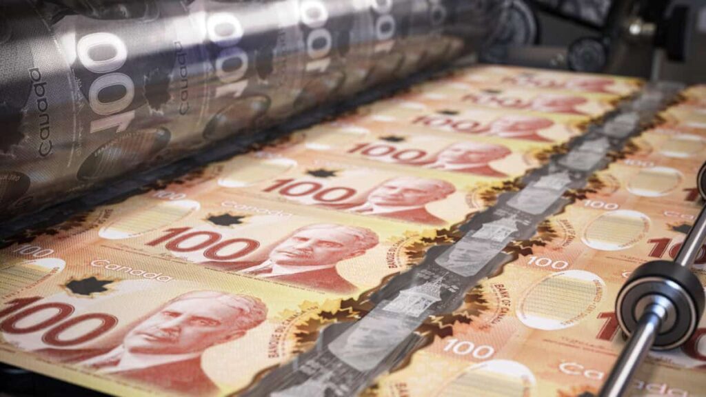 2 Great Canadian Stocks to Buy Immediately With $2,000 Printing canadian dollar bills on a print machine