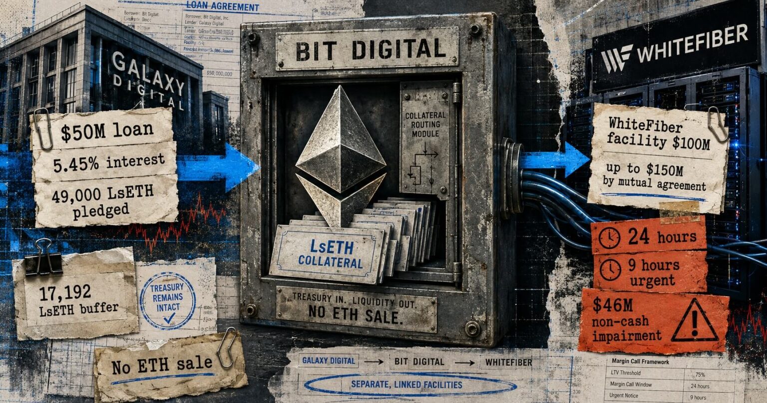 Bit Digital pledged 74% of its staked Ethereum position to a loan that can trigger a 24-hour collateral call Liam 'Akiba' Wright